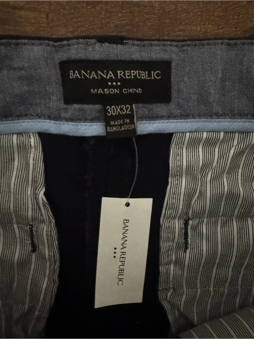 NWT Banana Republic Mason Stretch Chino, navy, 30x32, retail $69.99